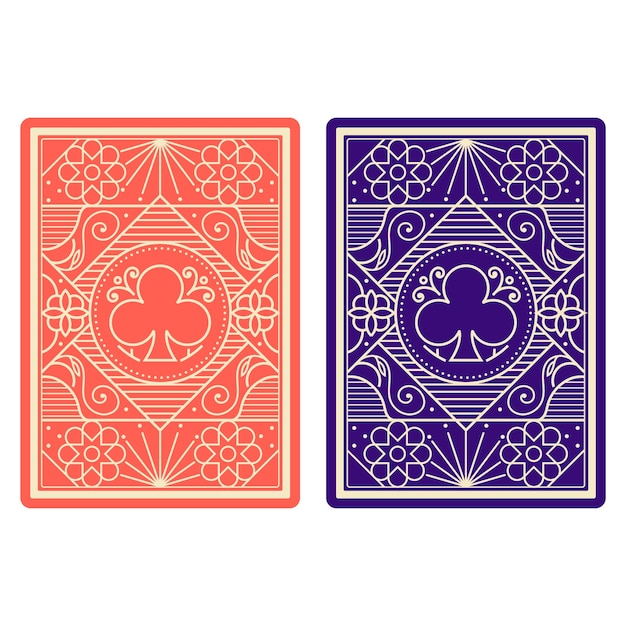 Free Vector hand drawn playing card back design illustration