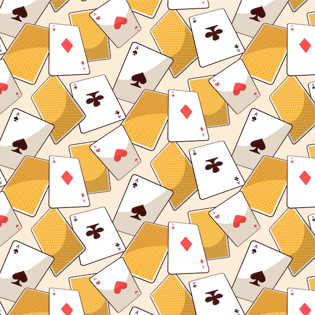 Hand drawn playing cards pattern design