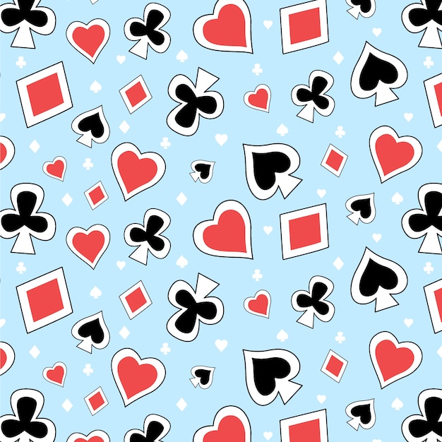 Hand drawn playing cards pattern