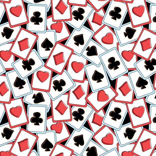 Hand drawn playing cards pattern