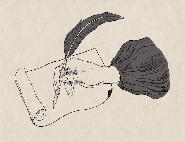 Hand drawn poetry illustration