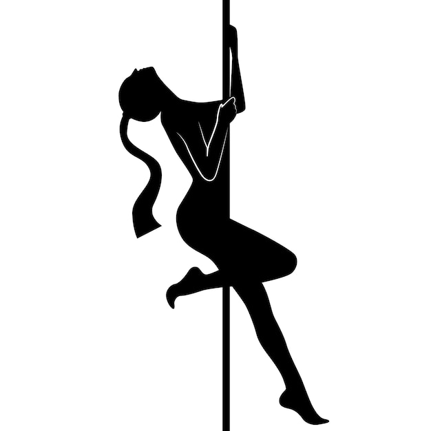 Free Vector hand drawn pole dancer silhouette