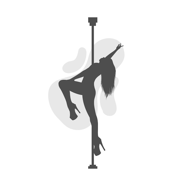 Hand drawn pole dancer silhouette