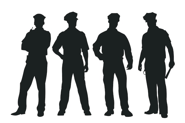 Hand drawn policeman silhouette