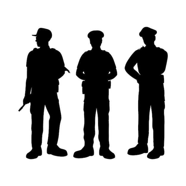 Free vector hand drawn policeman silhouette