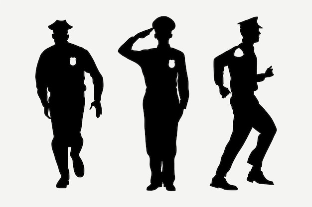 Hand drawn policeman silhouette