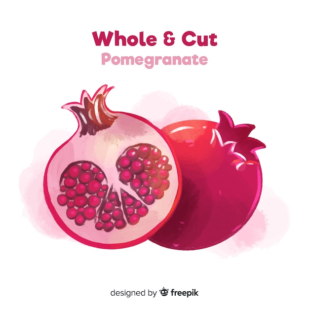 Free Vector hand drawn pomegranate background