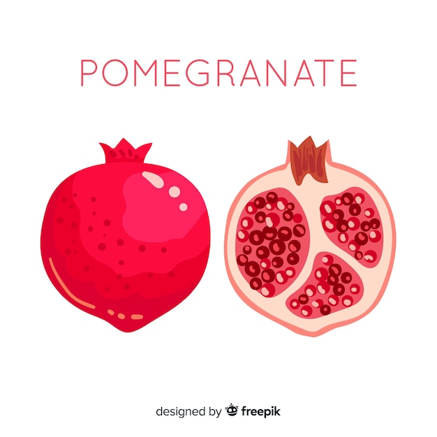 Free Vector hand drawn pomegranate background