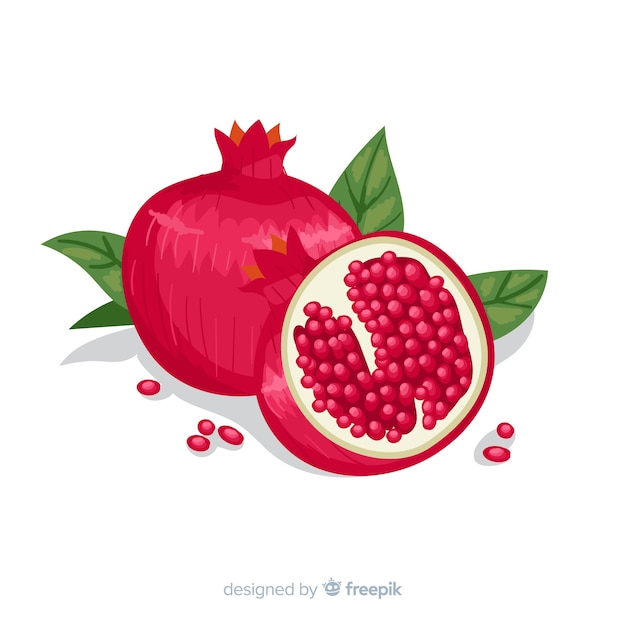 Hand drawn pomegranate background