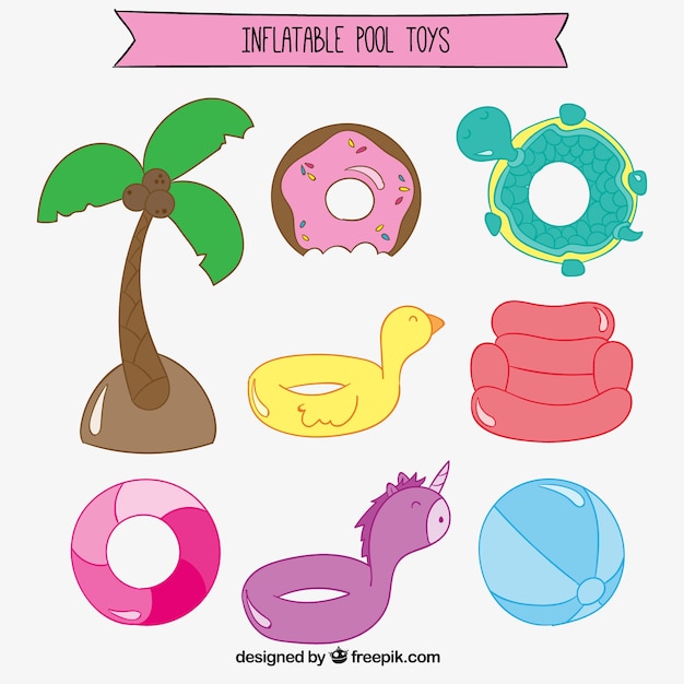 Free Vector hand drawn pool floats set