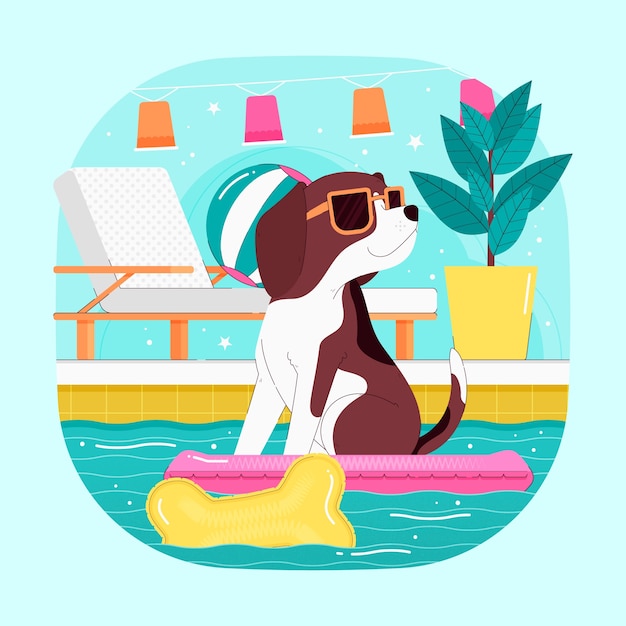 Free Vector hand drawn pool party illustration