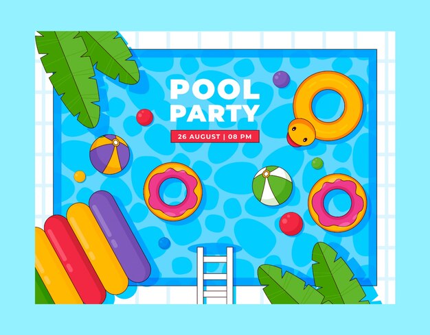 Hand drawn pool party photocall