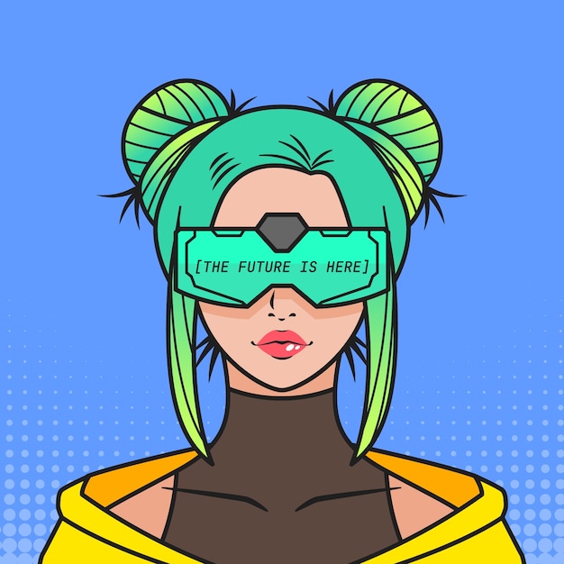 Free vector hand drawn pop art girl illustration