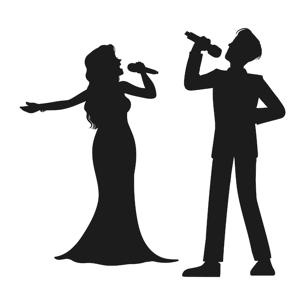 Hand drawn  pop singer silhouette