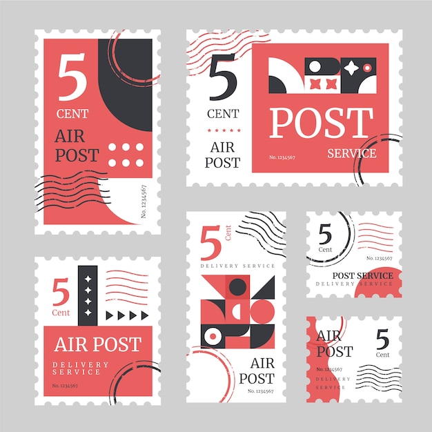 Free vector hand drawn postage stam set