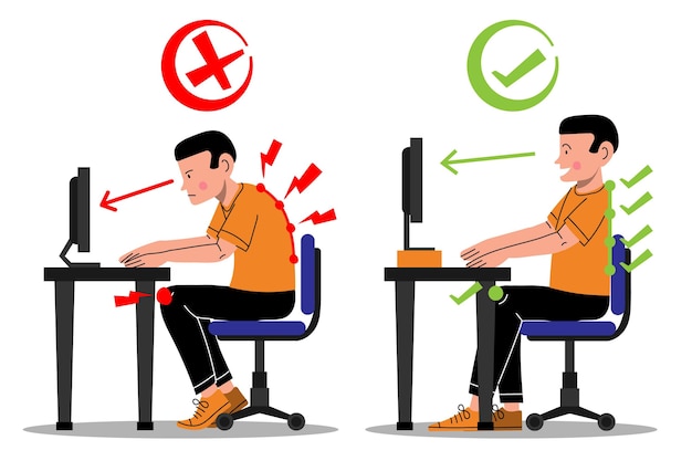 Free Vector hand drawn posture correction infographics