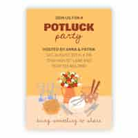 Free vector hand drawn potluck invitation