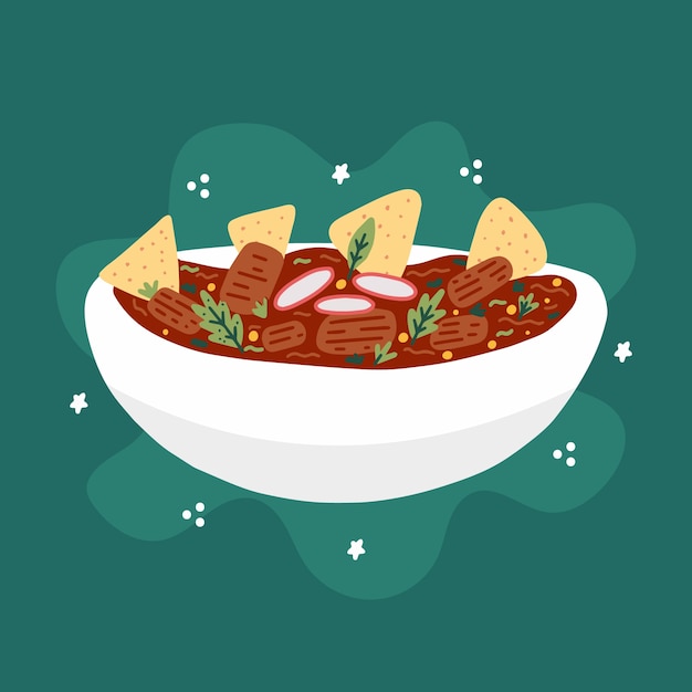 Hand drawn pozole illustration