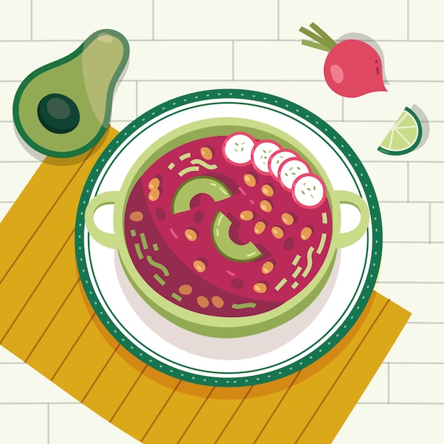 Hand drawn pozole illustration