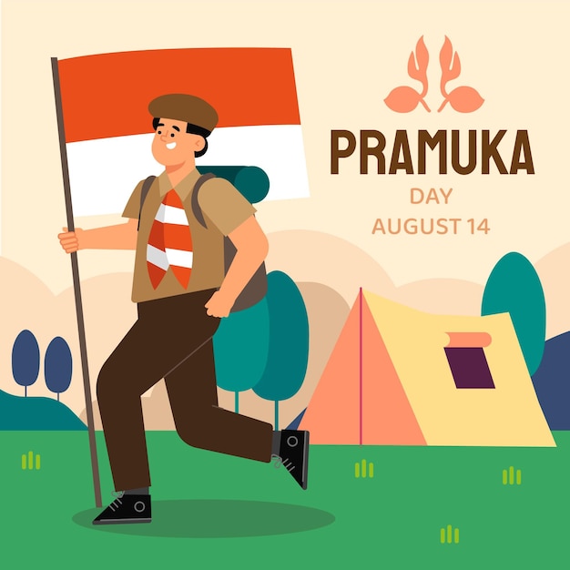 Hand drawn pramuka day illustration