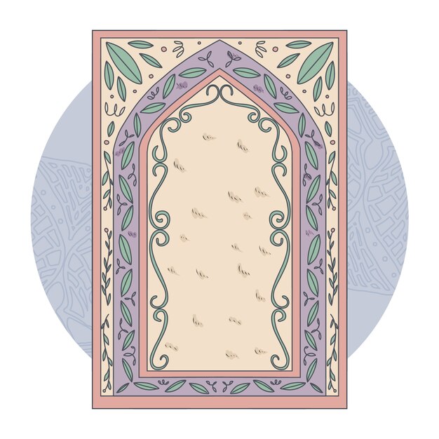 Hand drawn prayer mat illustration