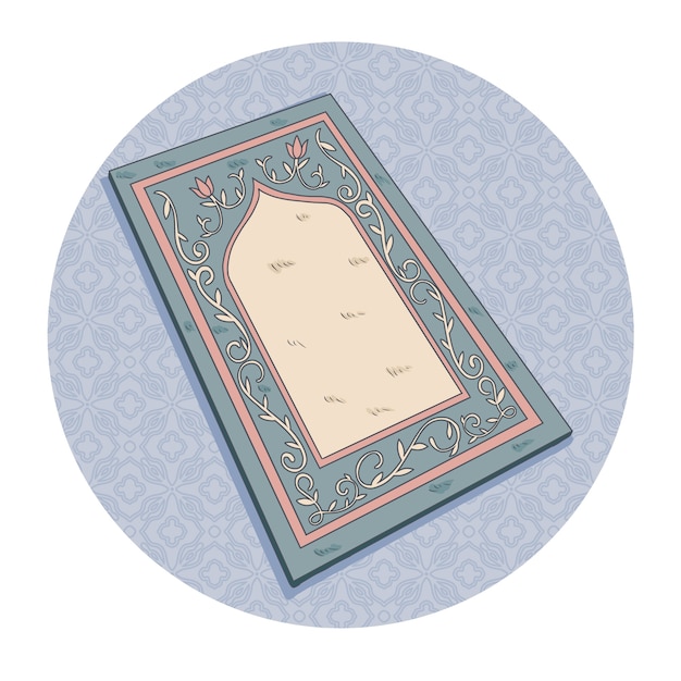 Free vector hand drawn prayer mat illustration