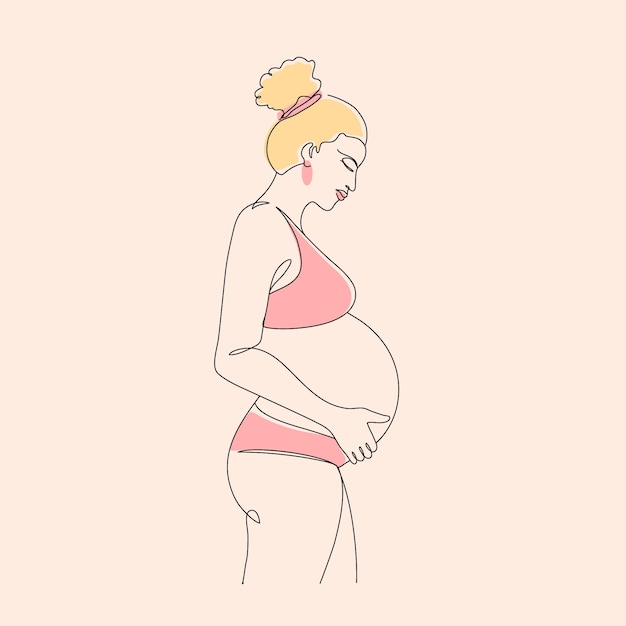 Free Vector hand drawn pregnant woman drawing illustration