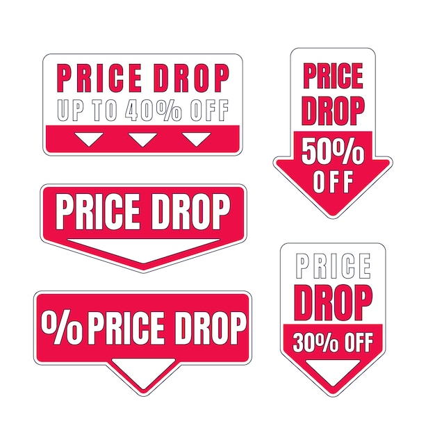 Free vector hand drawn price drop label set