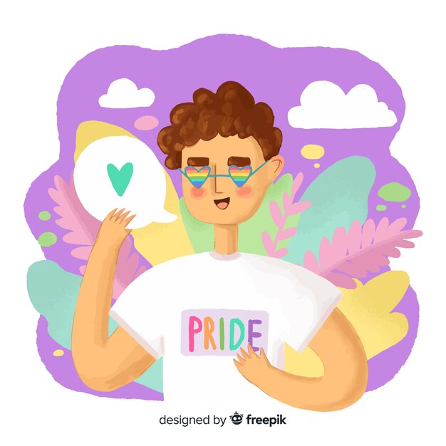 Hand drawn pride day background