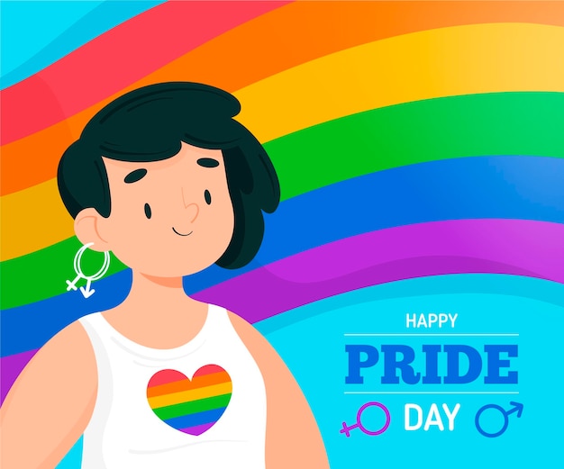 Hand drawn pride day illustration