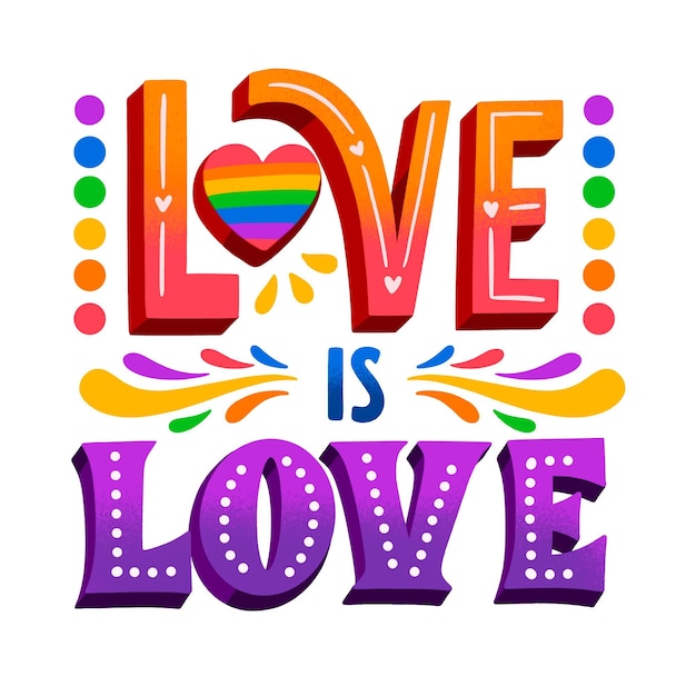 Free Vector hand drawn pride day lettering