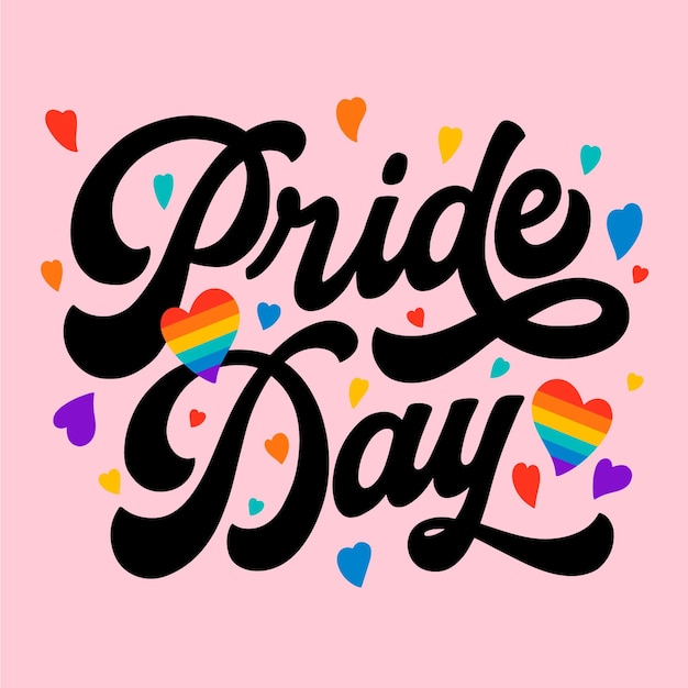 Free Vector hand drawn pride day lettering