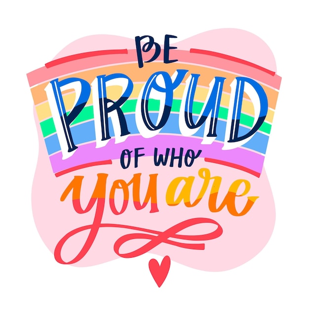 Hand drawn pride day lettering