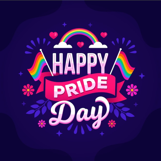 Free Vector hand drawn pride day lettering