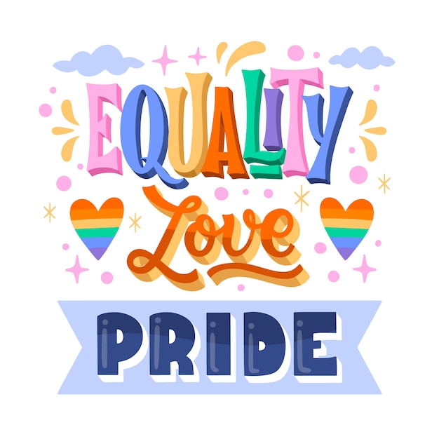 Hand drawn pride month lettering