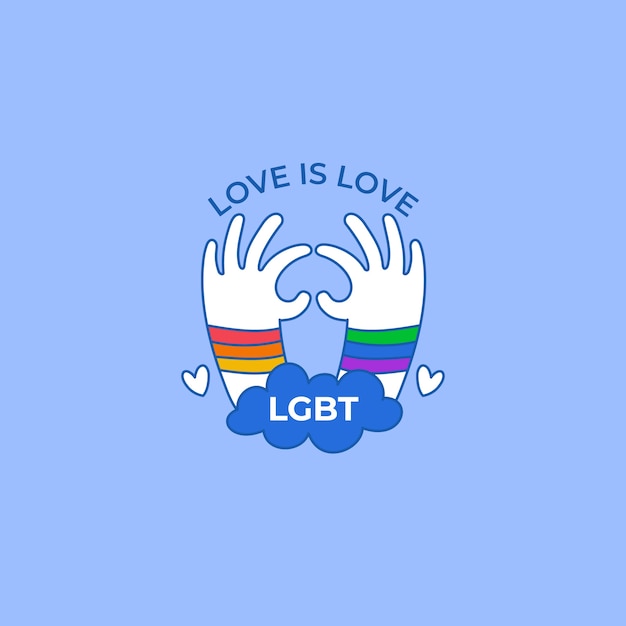 Free Vector hand drawn pride month lgbt logo template