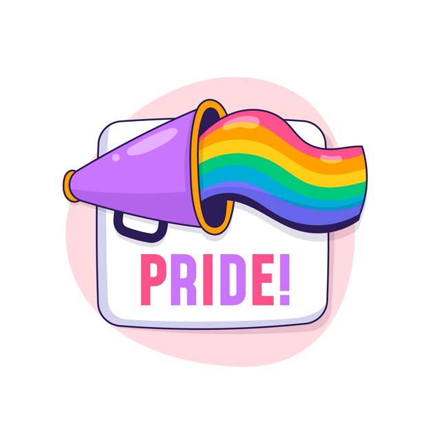 Hand drawn pride month lgbt logo template