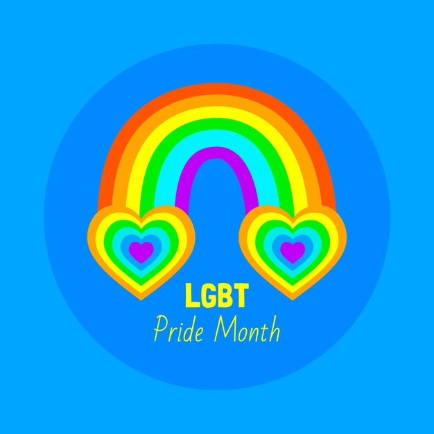 Hand drawn pride month rainbow logo