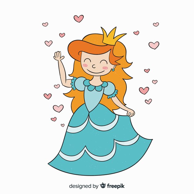 Hand drawn princess background