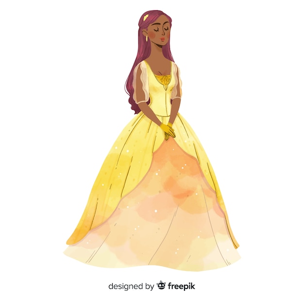 Free Vector hand drawn princess illustration