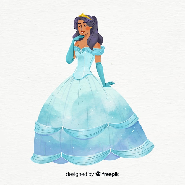 Hand drawn princess illustration