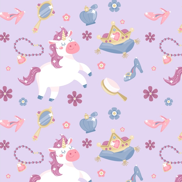 Hand drawn princess pattern design