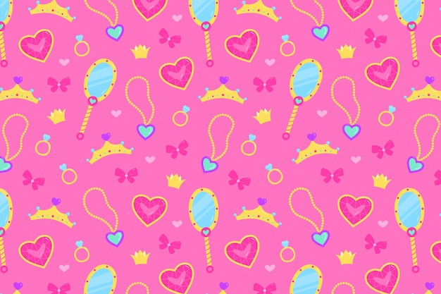 Hand drawn princess pattern