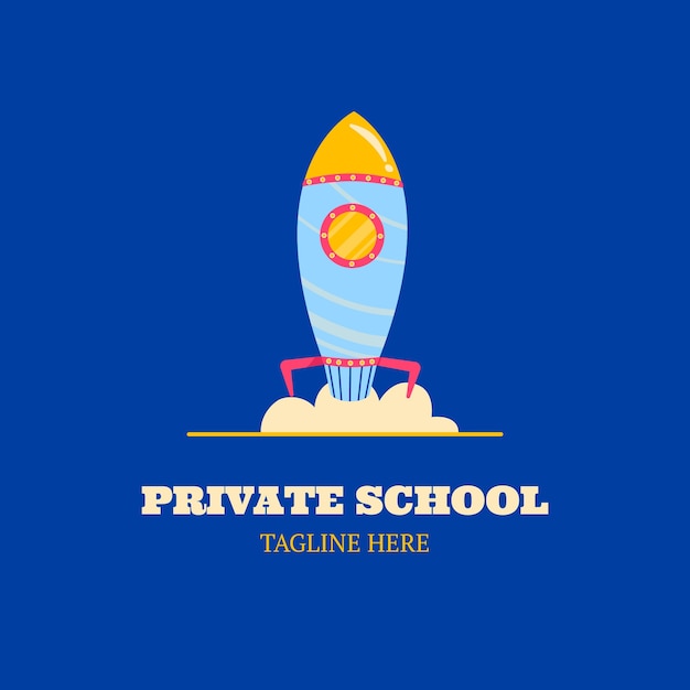 Hand drawn private school logo template