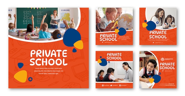 Free Vector hand drawn private school template