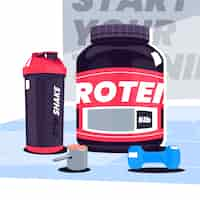 Free vector hand drawn protein shake illustration