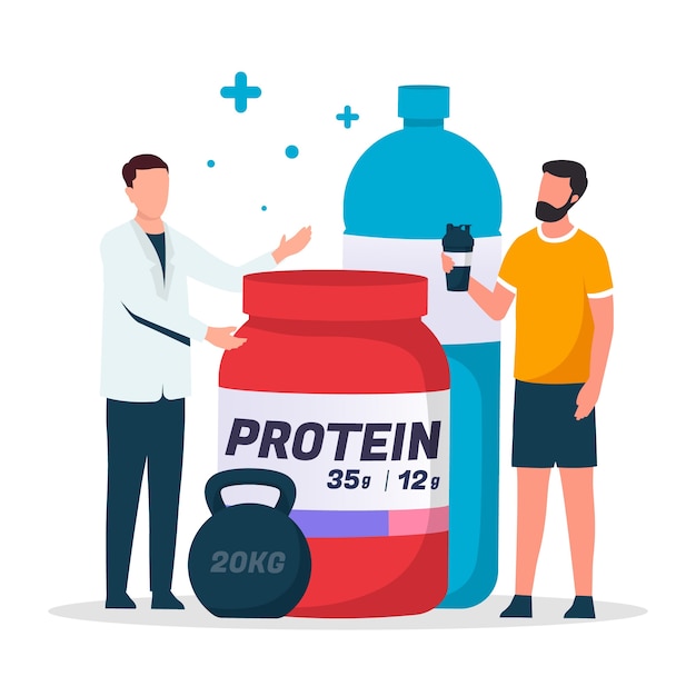 Free Vector hand drawn protein shake illustration