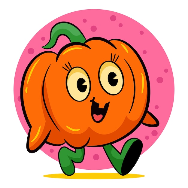 Free vector hand drawn pumpkin cartoon illustration