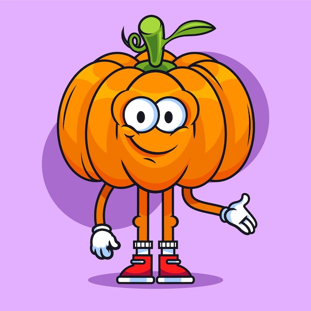 Free vector hand drawn pumpkin cartoon illustration