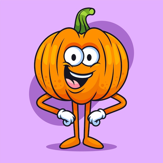 Free Vector hand drawn pumpkin cartoon illustration